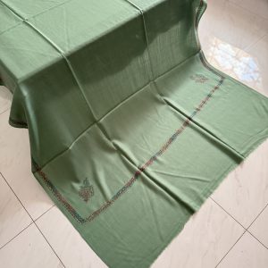 Pistachio Green Kingri Style Border Embroidered Shawl (2.5 yards)