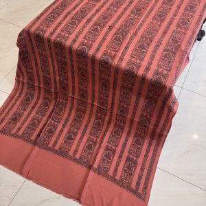 Eternal Grace – Full Embroidered Tea Pink Pashmina Shawl