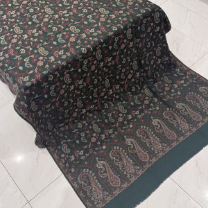 Bottle Green Kani Shawl with Classic Design