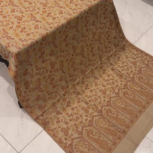 Light Beige Kani Shawl with Orangish Design