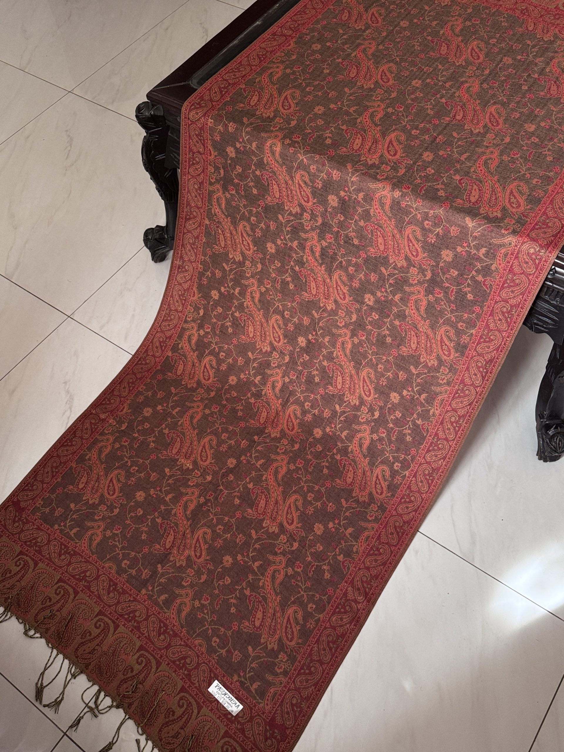 Bohemia Style Brownish Rust Pashmina Stole (28 x 70 inches)