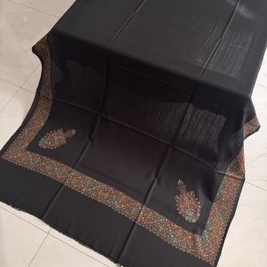 Big Border Embroidered Black Shawl