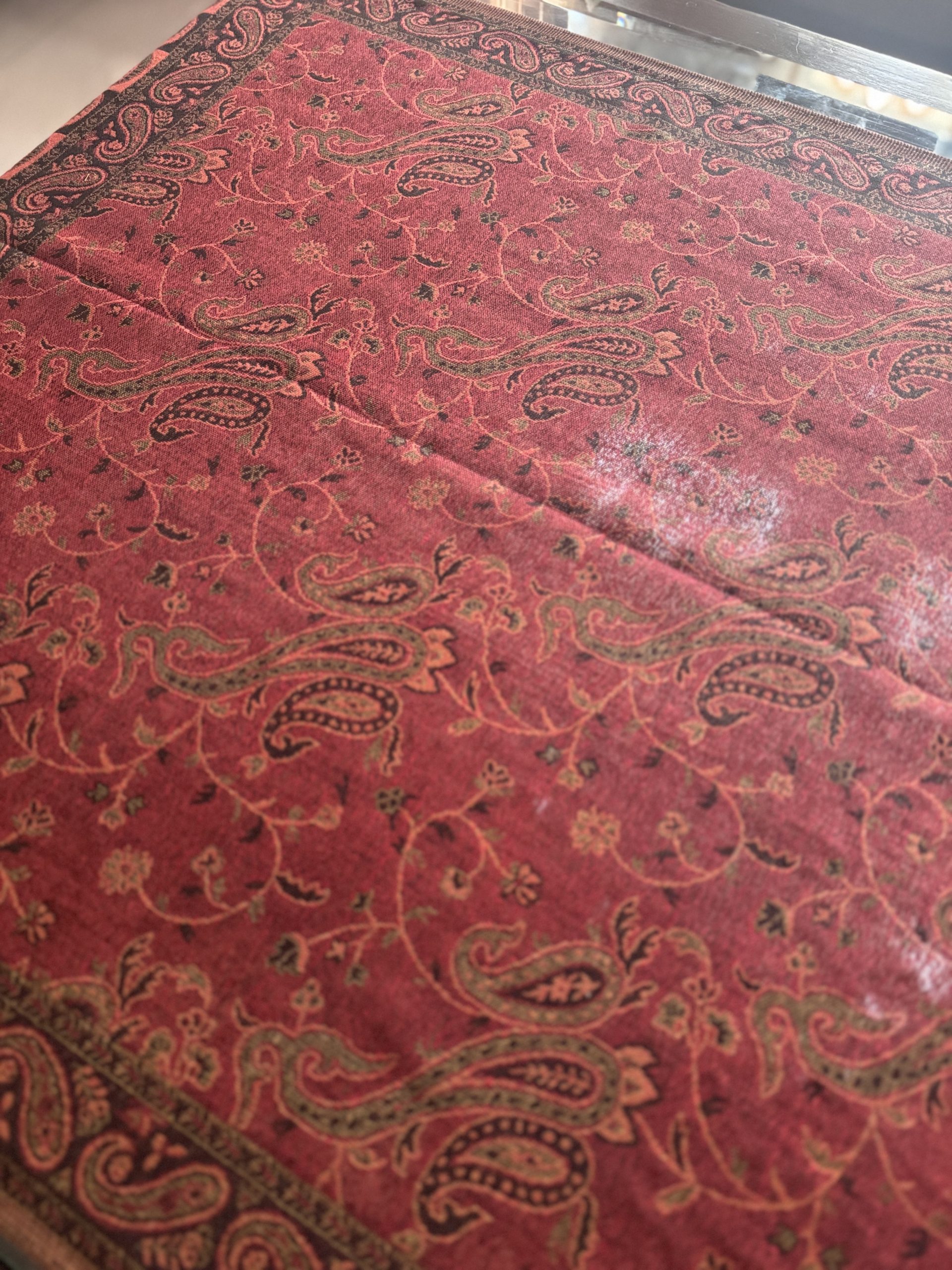 Bohemia Style Maroon Pashmina Stole (28 x 70 inches) - Image 3