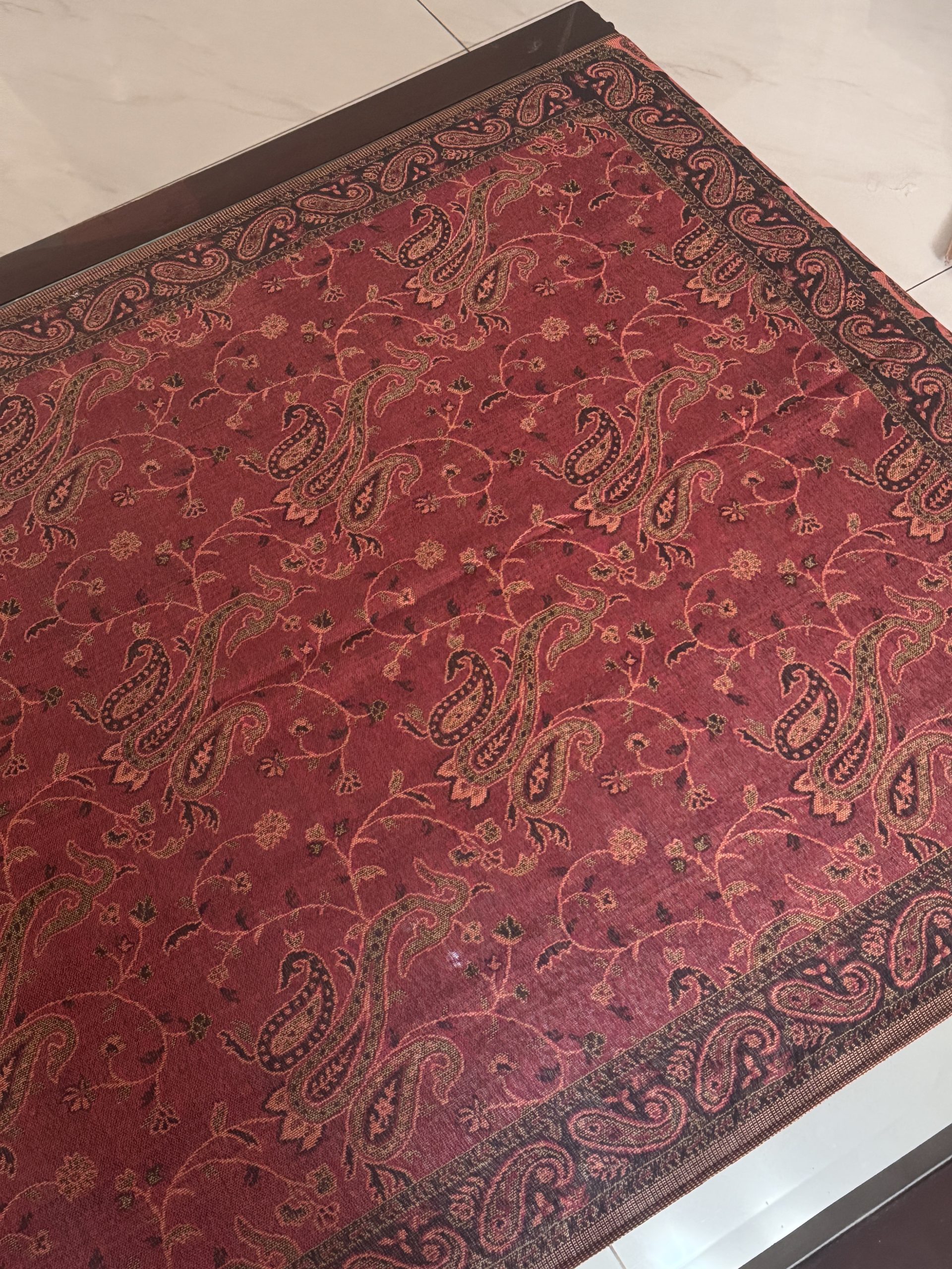 Bohemia Style Maroon Pashmina Stole (28 x 70 inches)