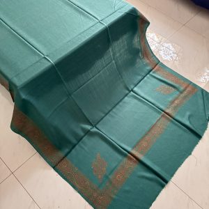 Big Border Pashmina Shawl in Sea Green Colour