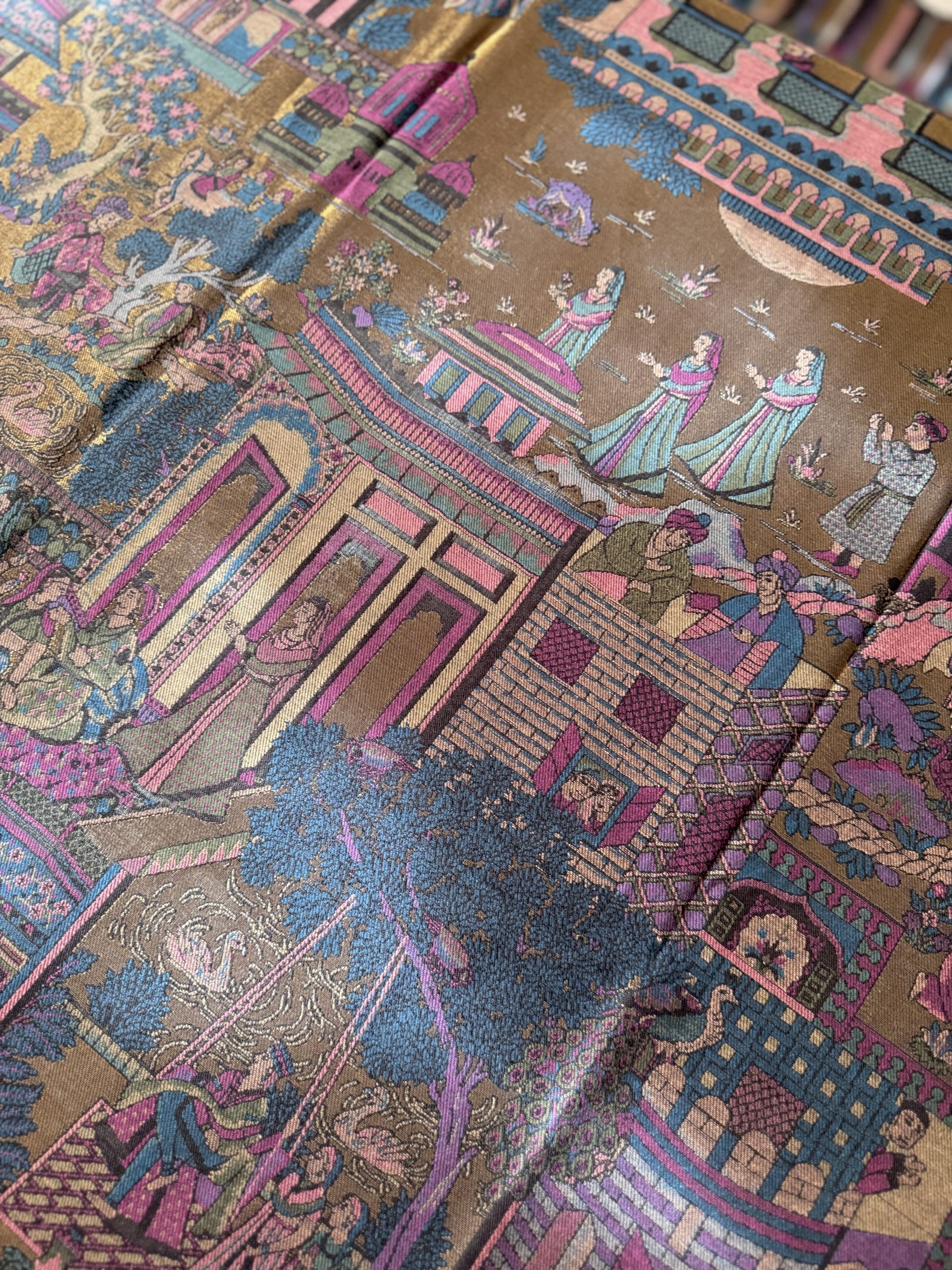 “Zinc & Gold Luminescence” Kani Moonlight Full Jaal Shawl - Image 5