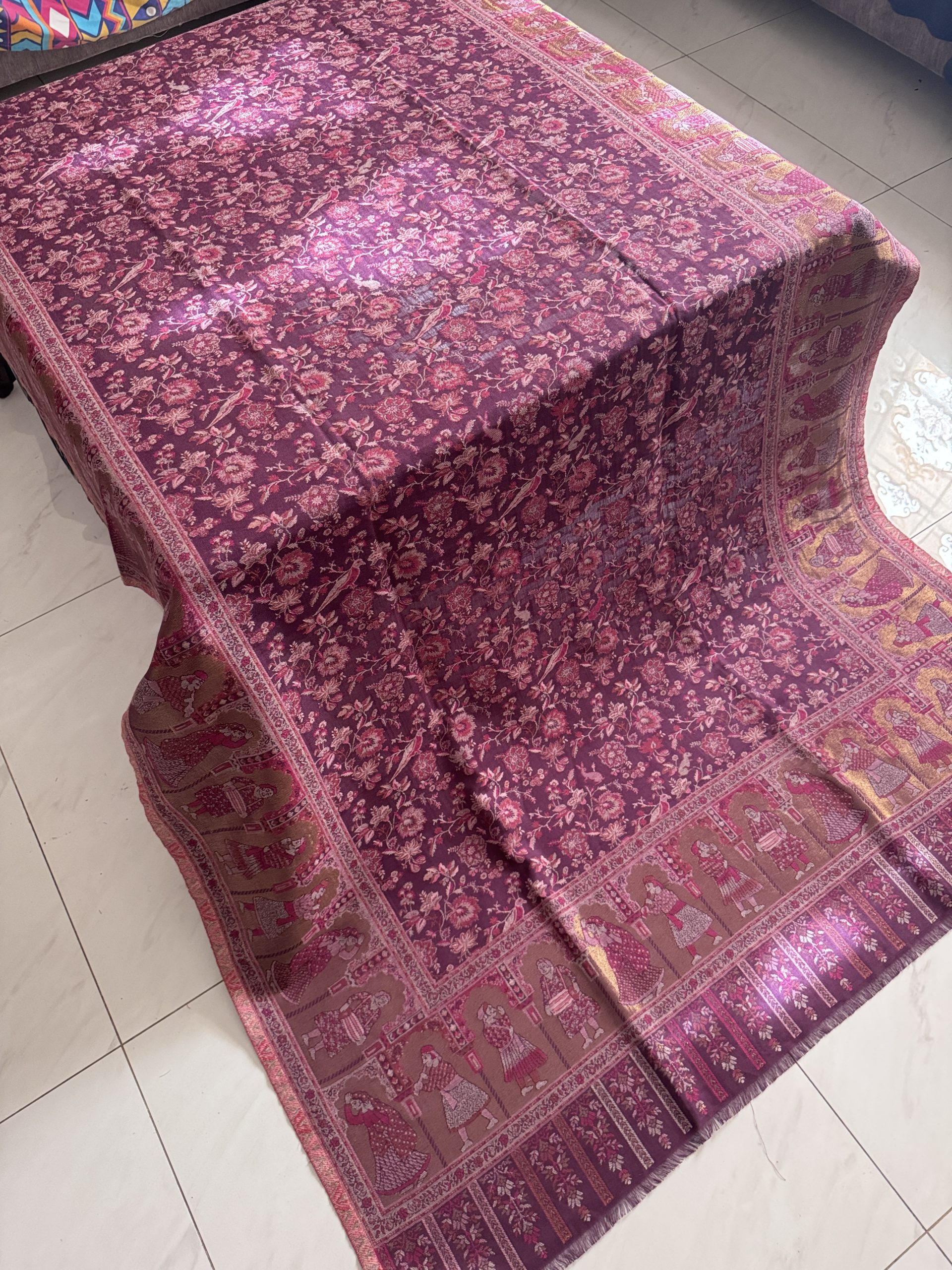 “Twilight Bloom” Kani Moonlight Full Jaal Shawl