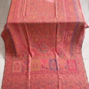 “Peach Dawn Serenade” Kani Moonlight Full Jaal Shawl (40x80)