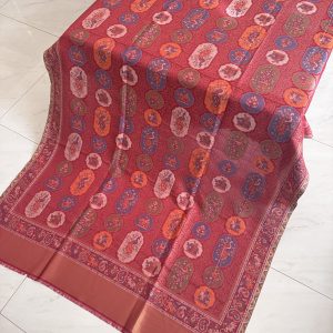 “Crimson Moon Elegance” Kani Moonlight Full Jaal Shawl