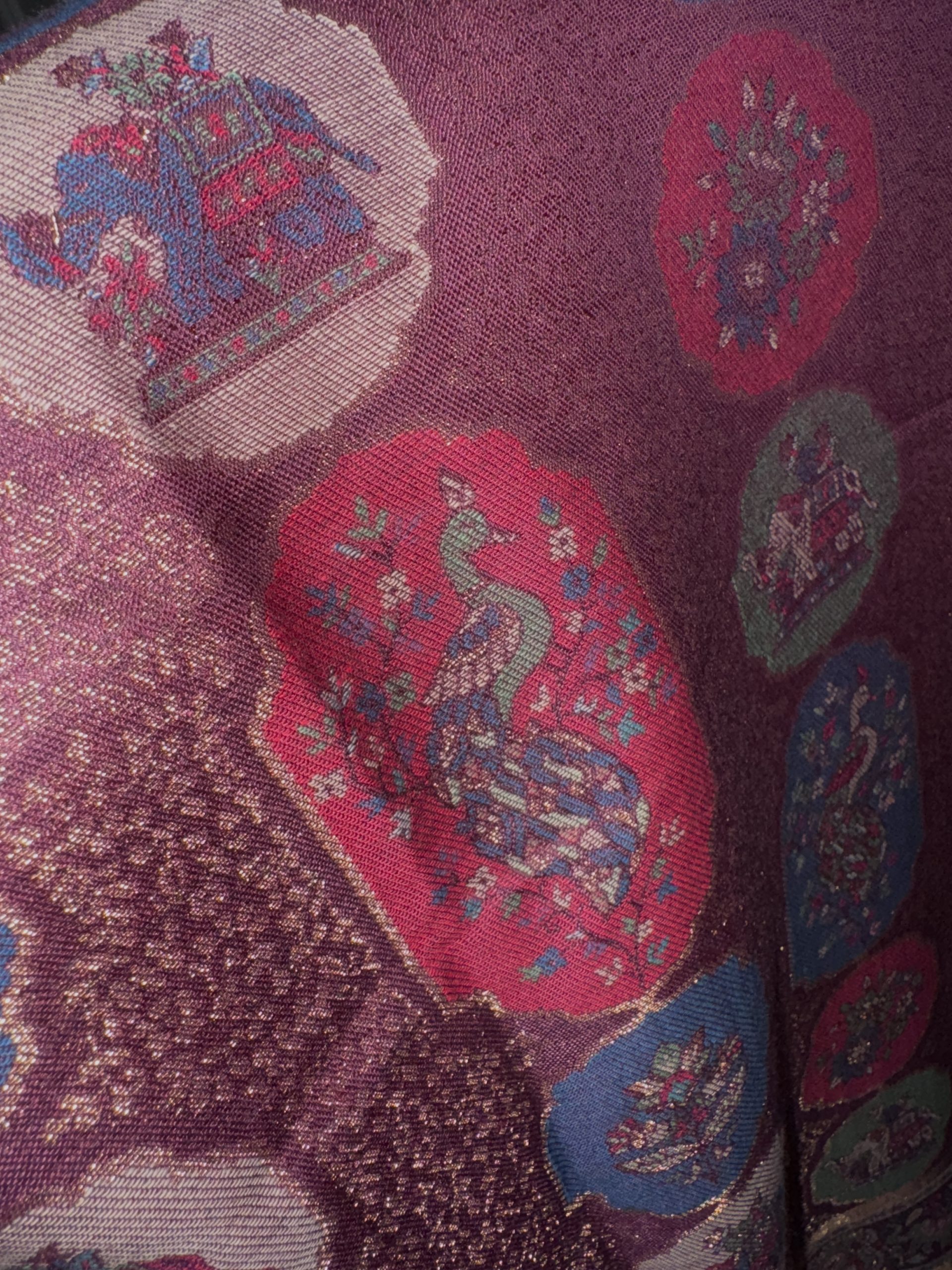 “Magenta Moon Aura” Kani Moonlight Full Jaal Shawl - Image 4