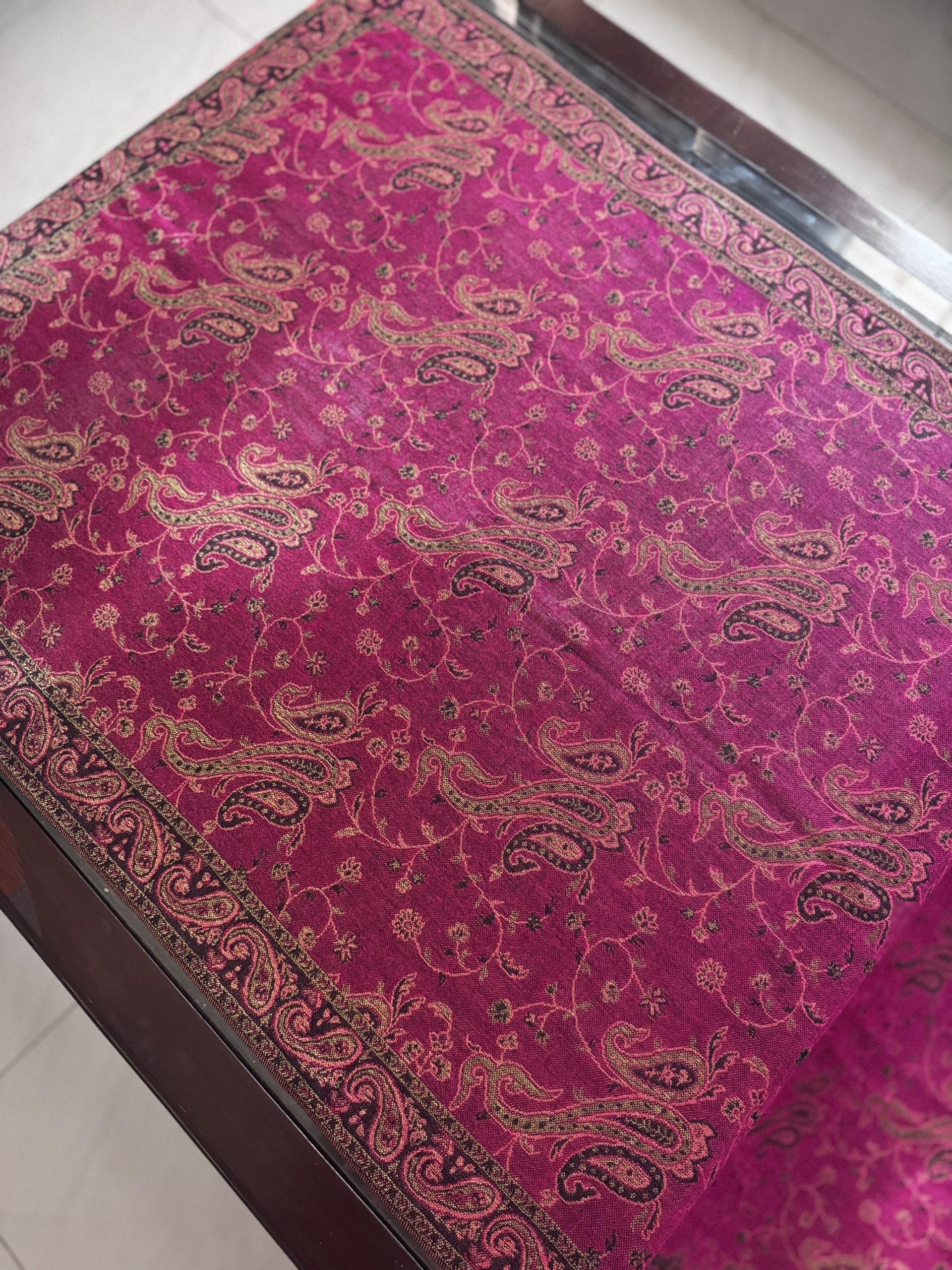 Bohemia Style Magenta Pashmina Stole (28 × 70 Inches)