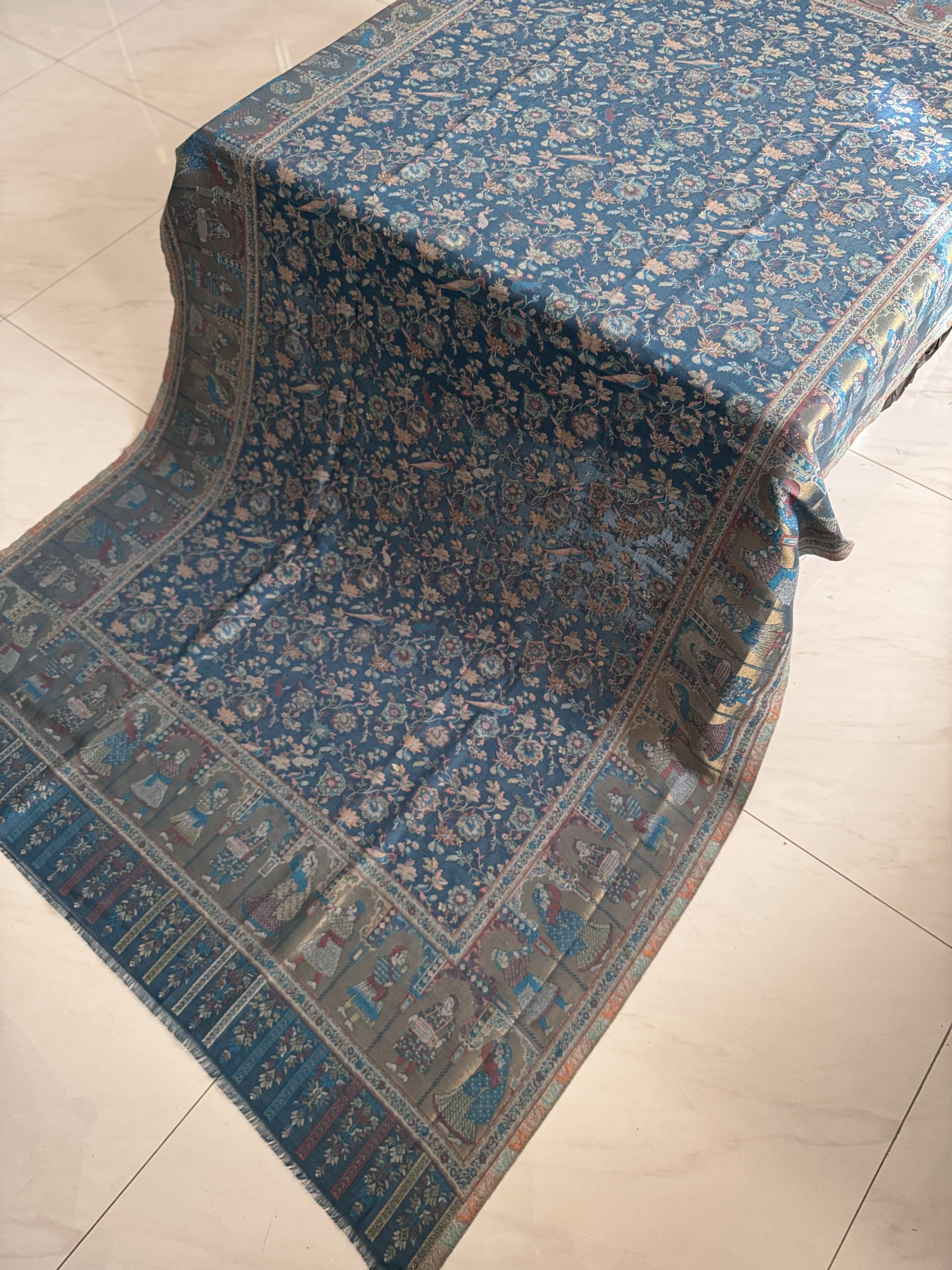 Kani Moonlight Full Jaal Pure Pashmina Shawl — Zinc Colour - Image 2