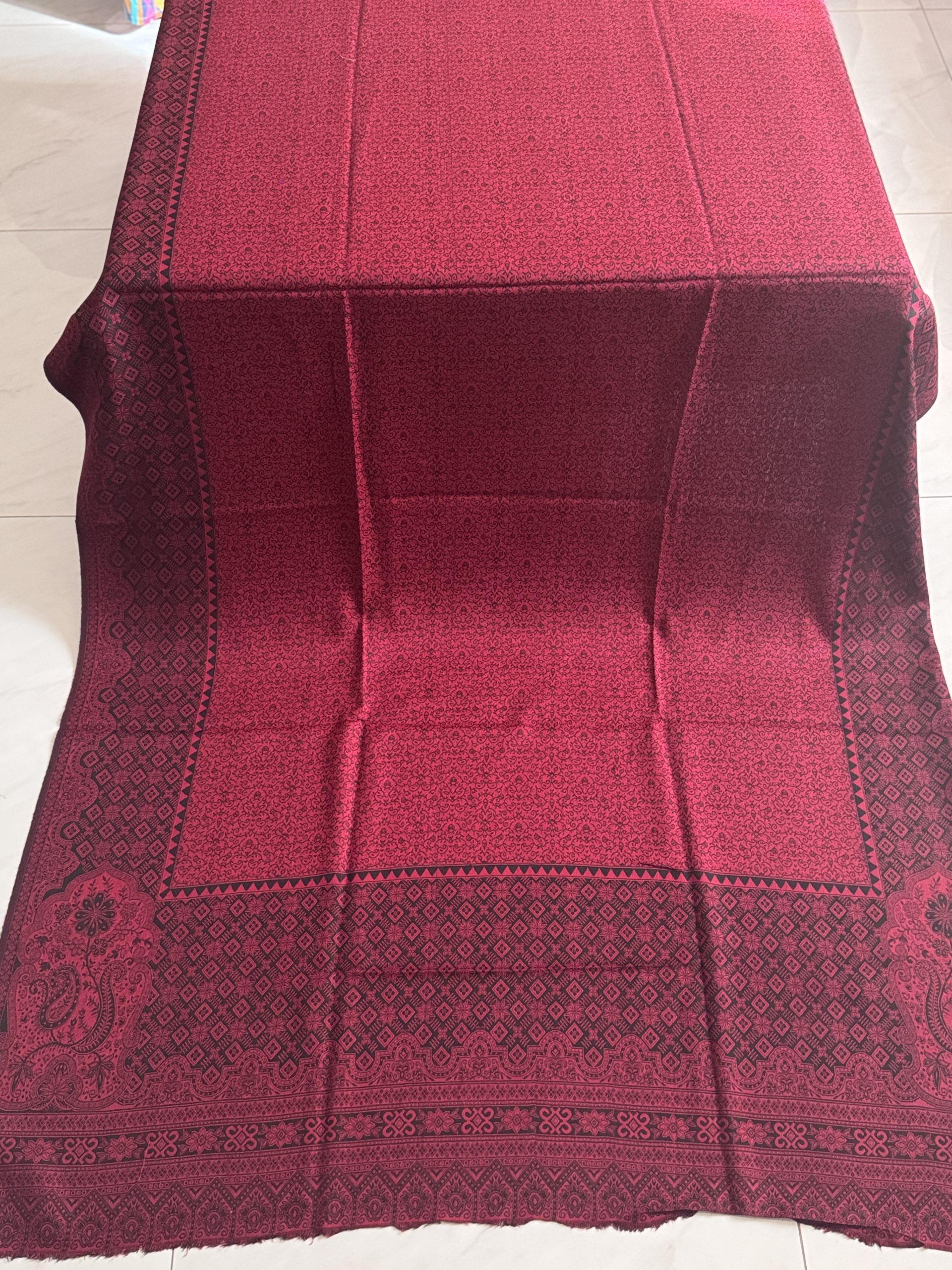 Kani Reversible Pashmina Shawl — Black & Red Colour - Image 5