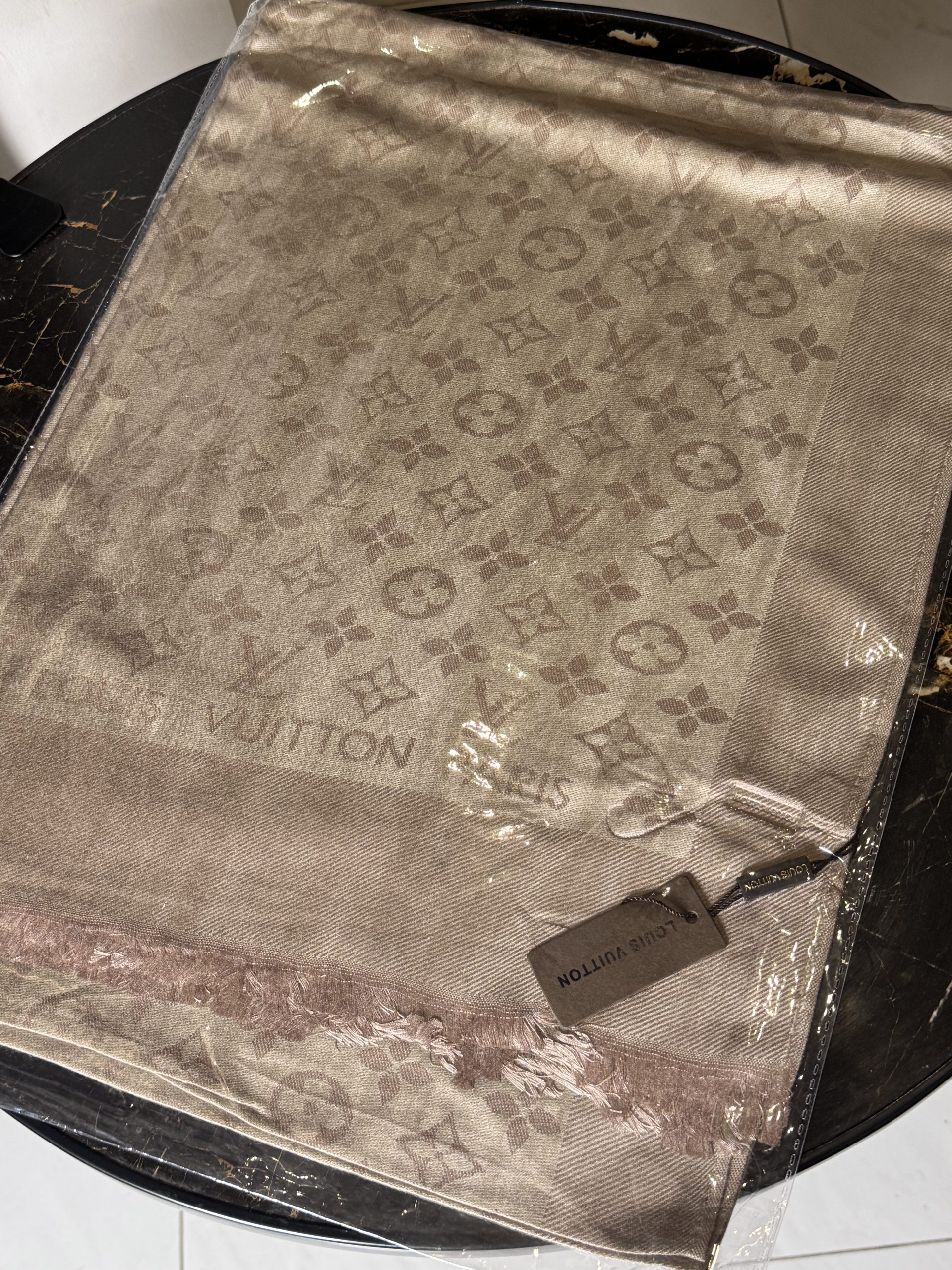 LV Stole-Dark Beige - Image 2