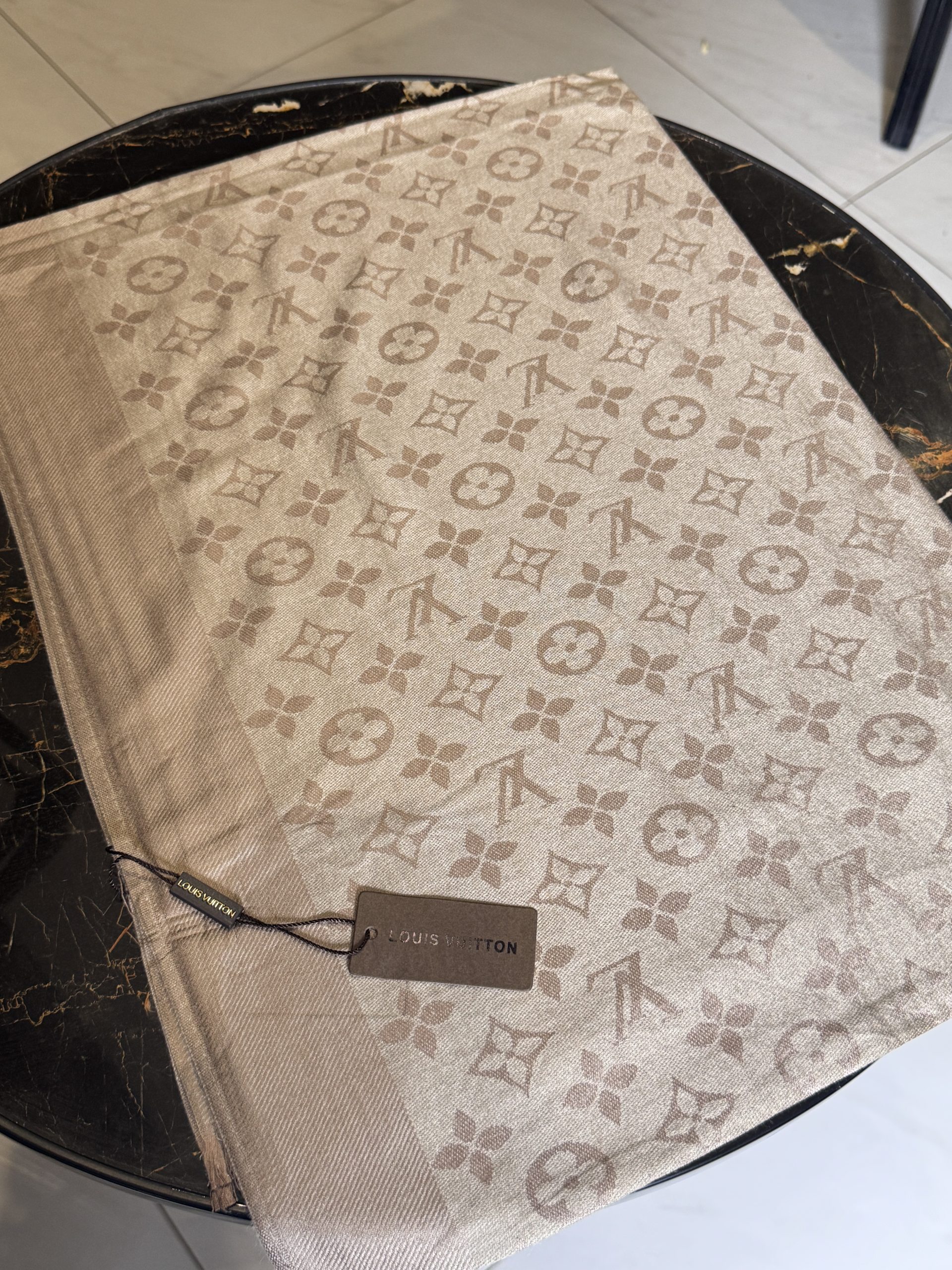 LV Stole-Dark Beige