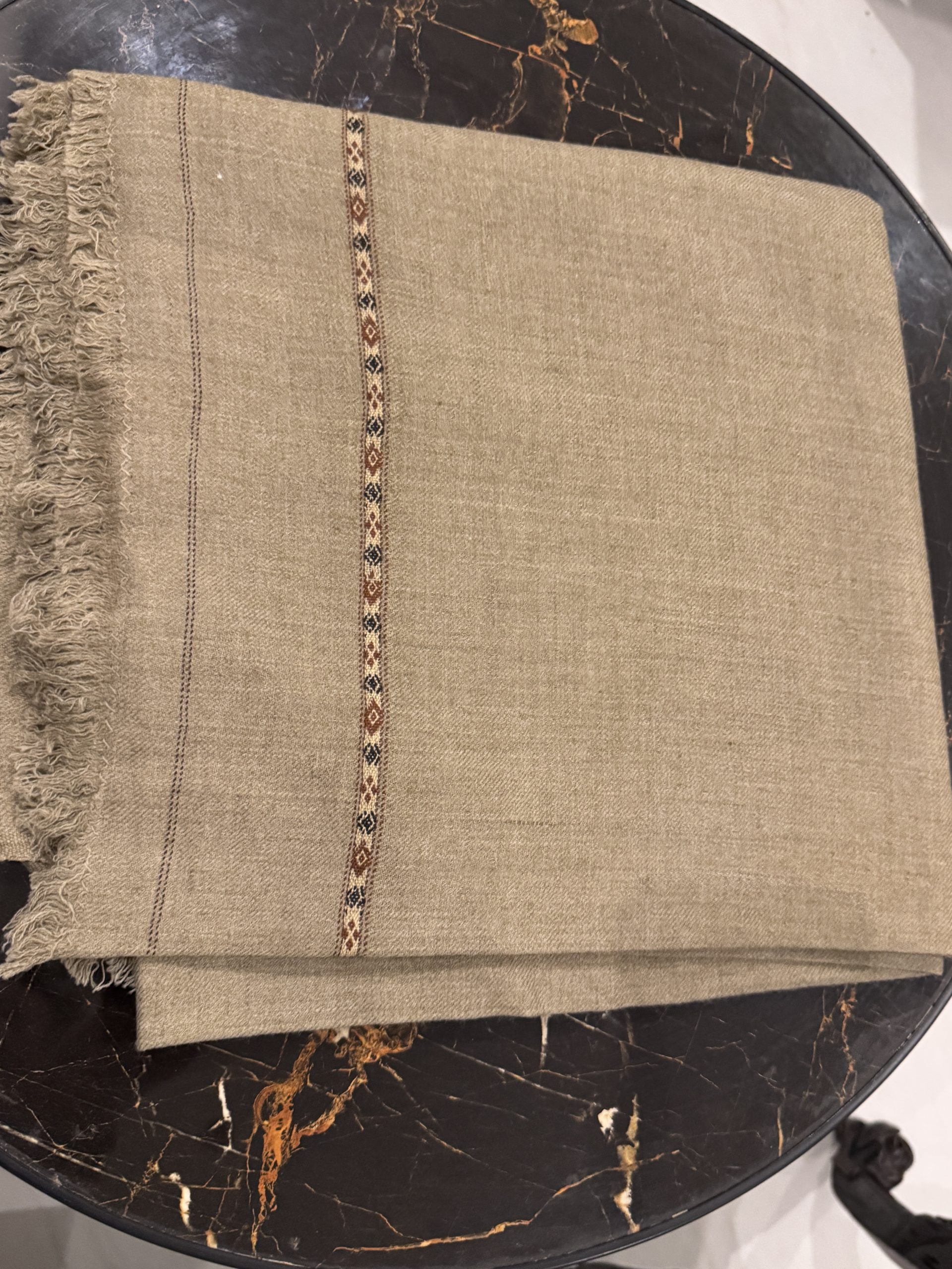 Men Shawl- Dark Brownish Beige - Image 2