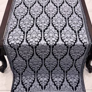 Black Pashmina Stole with Intricate Floral Embroidery (28×80 inches)